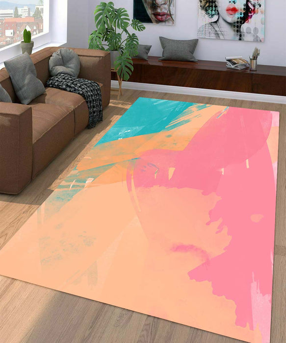 colorful aesthetic brush Living room carpet rugs