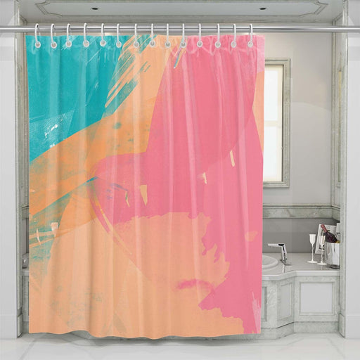 colorful aesthetic brush shower curtains