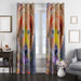 colorful dog window curtains