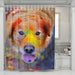 colorful dog shower curtains