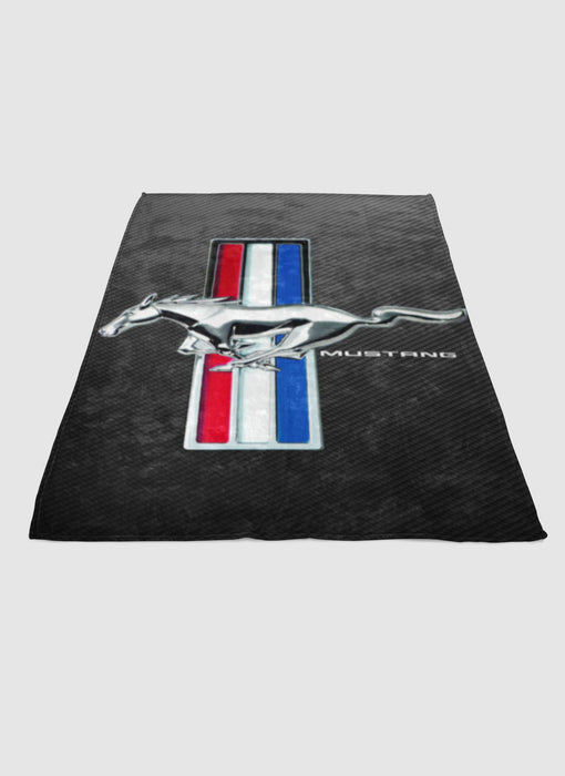 ford mustang gt carbon logo soft fleece blanket