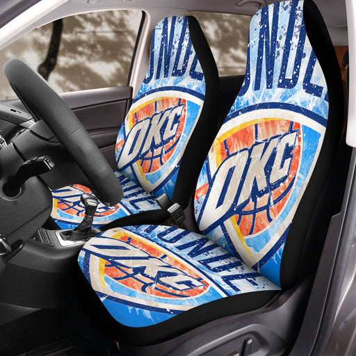 cold oklahoma city thunder logo Car Seat Covers