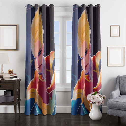 colorful of captain marvel window curtains