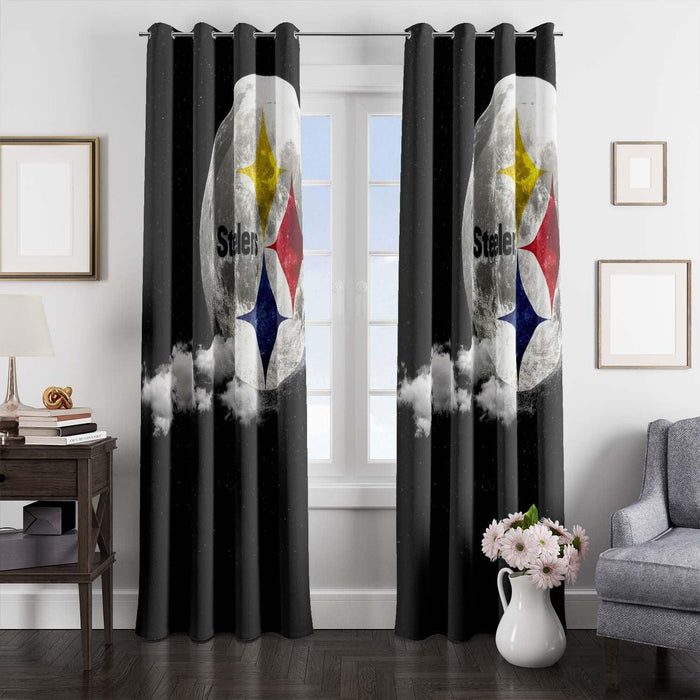 cloud moon star steelers football window Curtain