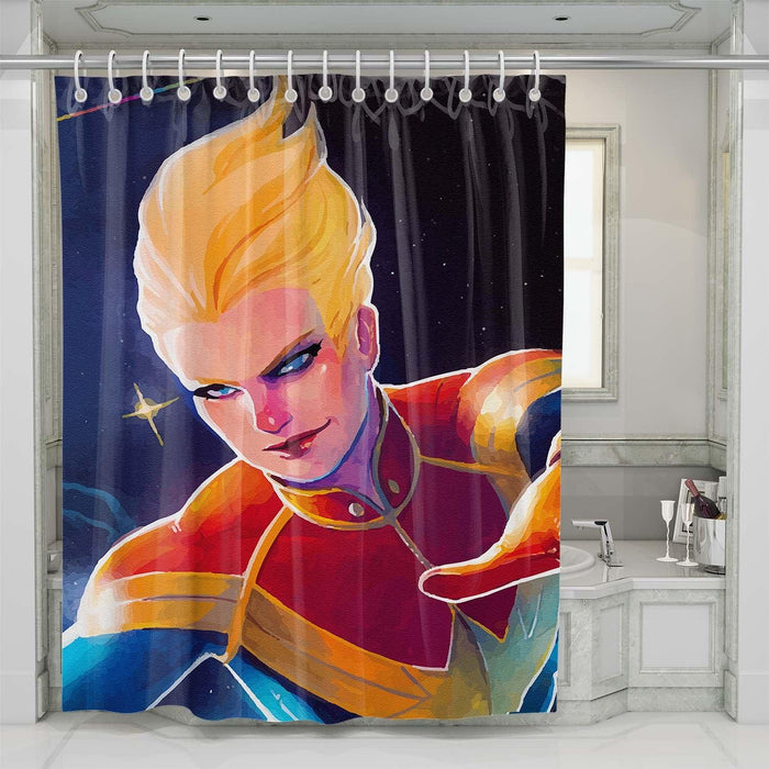 colorful of captain marvel shower curtains