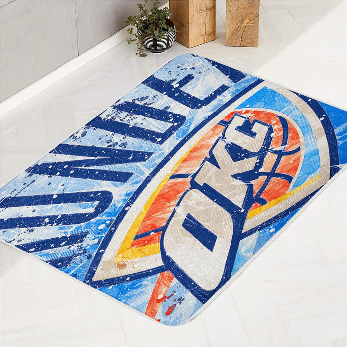 cold oklahoma city thunder logo bath rugs