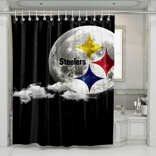 cloud moon star steelers football shower curtains