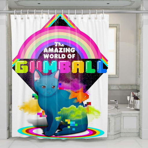 colorful the amazing world of gimball shower curtains