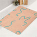 curves line green pattern bath rugs