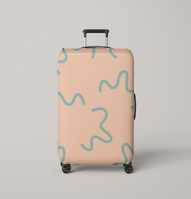 curves line green pattern Luggage Cover | suitcase