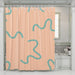 curves line green pattern shower curtains