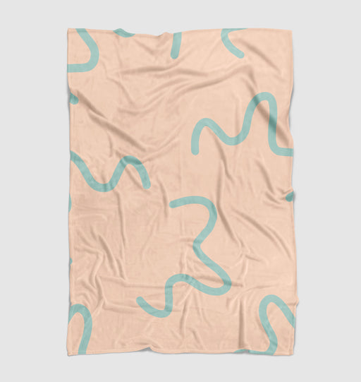 curves line green pattern Ultra soft fleece blanket