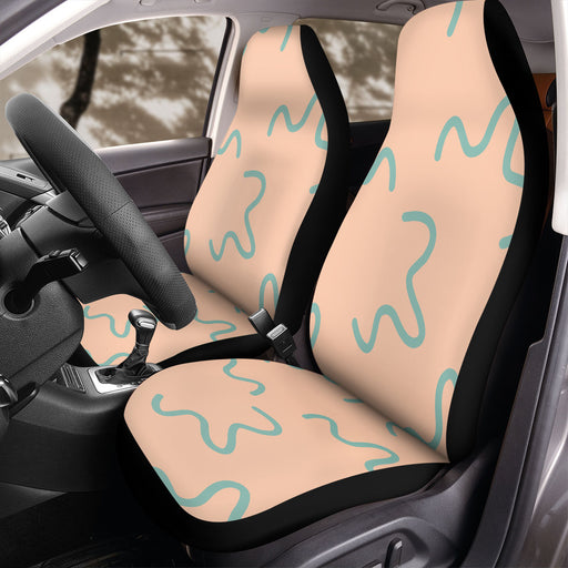 curves line green pattern Car Seat Covers