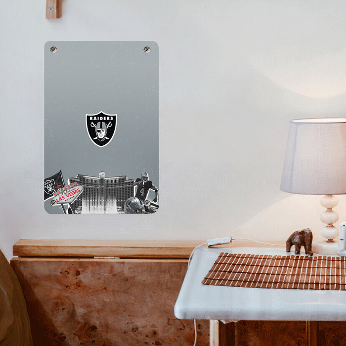 collage of oakland raiders football Poster Metal print wall art