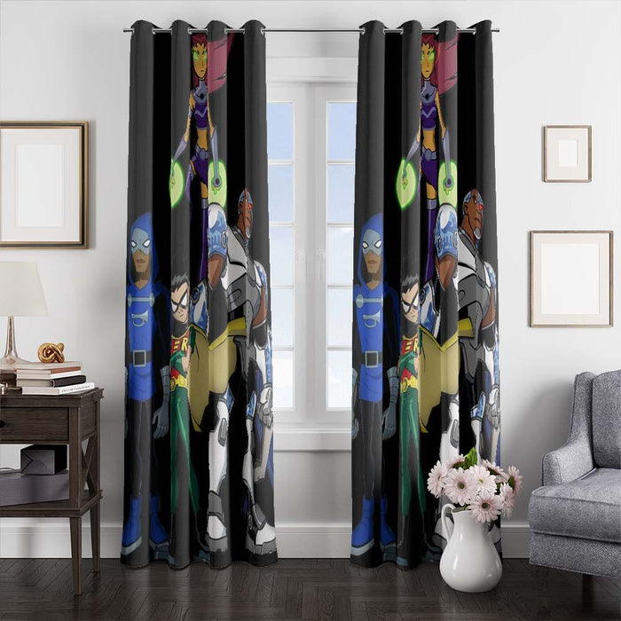 comic teen titans window curtains