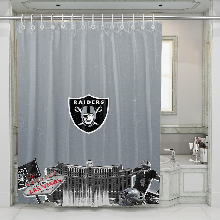 collage of oakland raiders football shower curtains