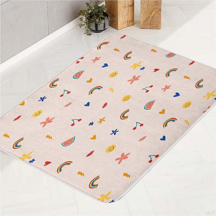 cute emoticon stuff pattern bath rugs