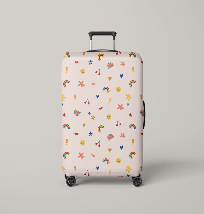 cute emoticon stuff pattern Luggage Cover | suitcase