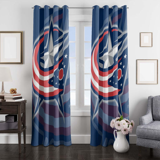 colombus blue jackets america logo window Curtain