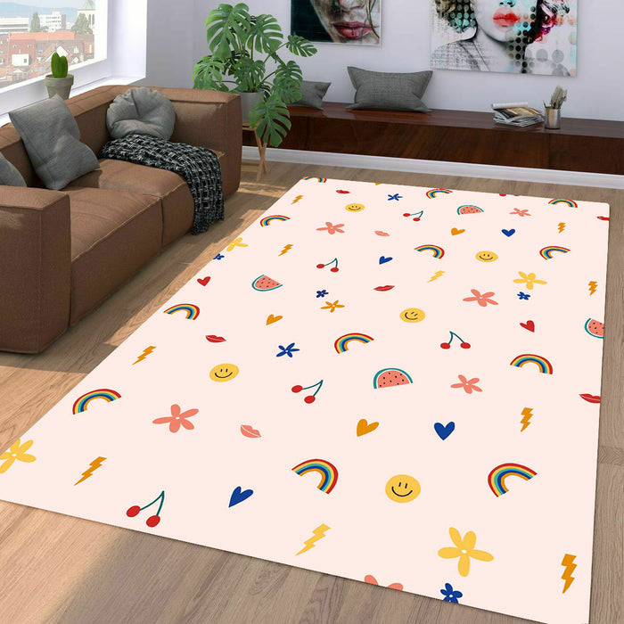 cute emoticon stuff pattern Living room carpet rugs