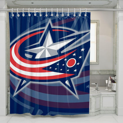 colombus blue jackets america logo shower curtains