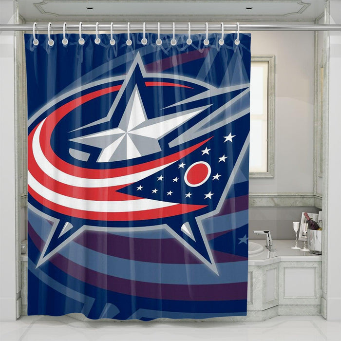 colombus blue jackets america logo shower curtains