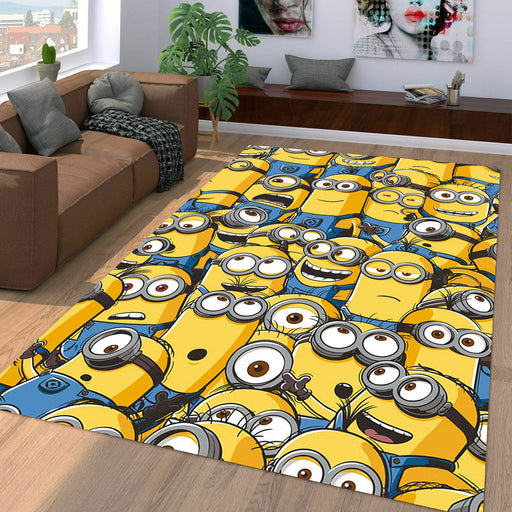 cute expressions of minions Living room carpet rugs