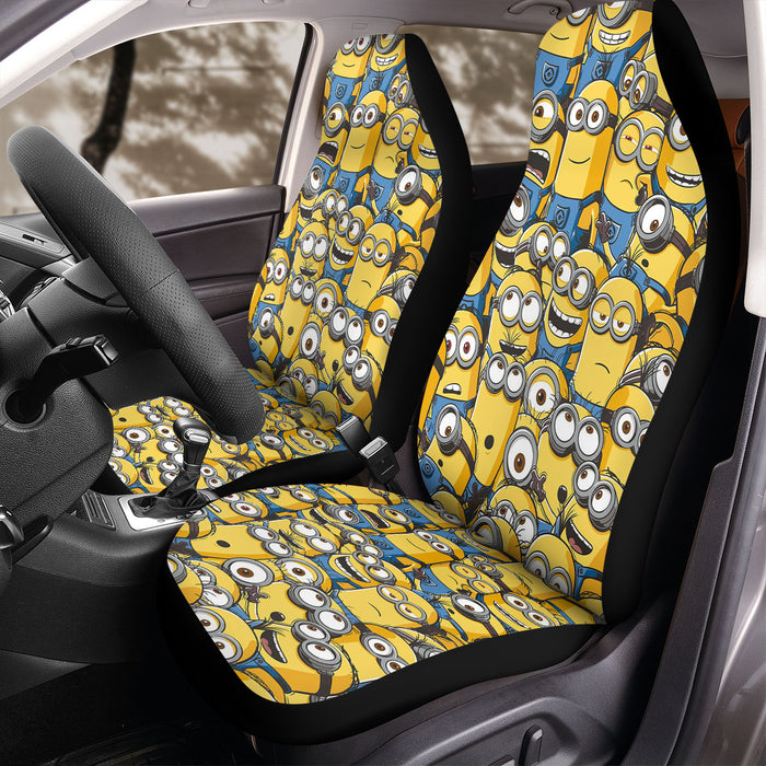 cute expressions of minions Car Seat Covers