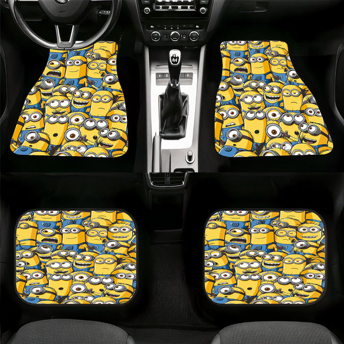 cute expressions of minions Car floor mats Universal fit