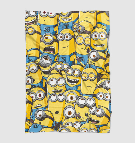 cute expressions of minions Ultra soft fleece blanket