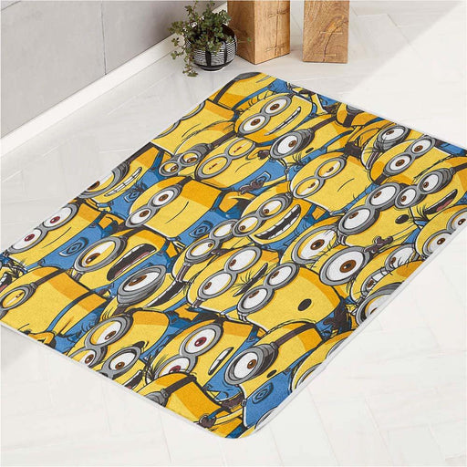 cute expressions of minions bath rugs