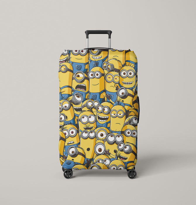 cute expressions of minions Luggage Cover | suitcase