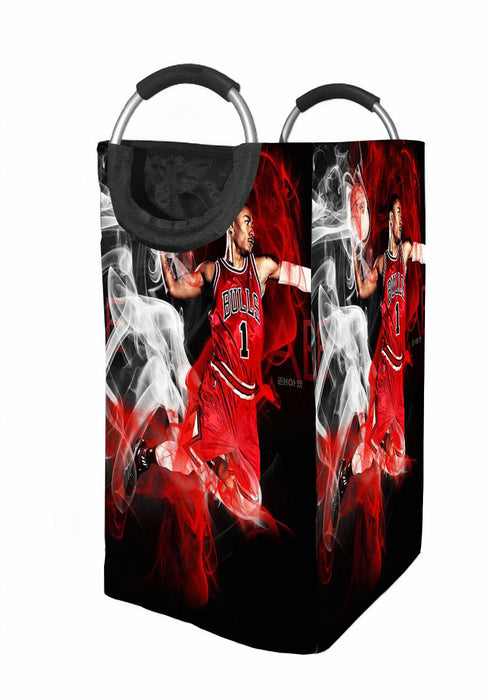 color smoke bulls nba basketball Laundry Hamper | Laundry Basket