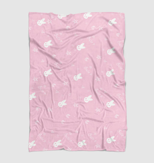 cute rabbit white pattern Ultra soft fleece blanket