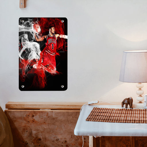 color smoke bulls nba basketball Poster Metal print wall art