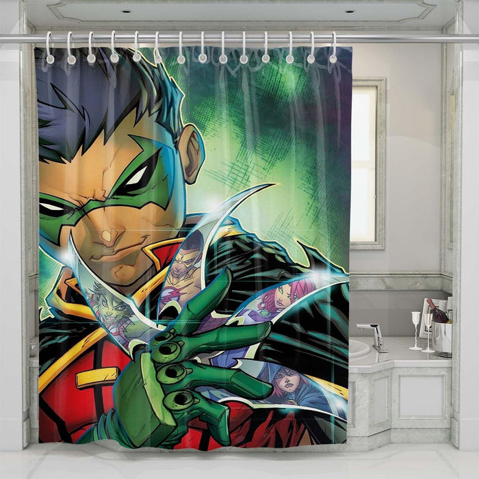 cool robin dc comics shower curtains