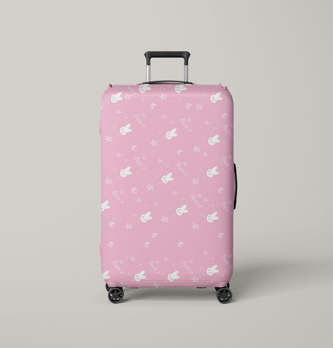 cute rabbit white pattern Luggage Cover | suitcase