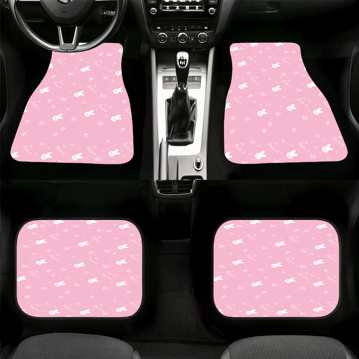 cute rabbit white pattern Car floor mats Universal fit