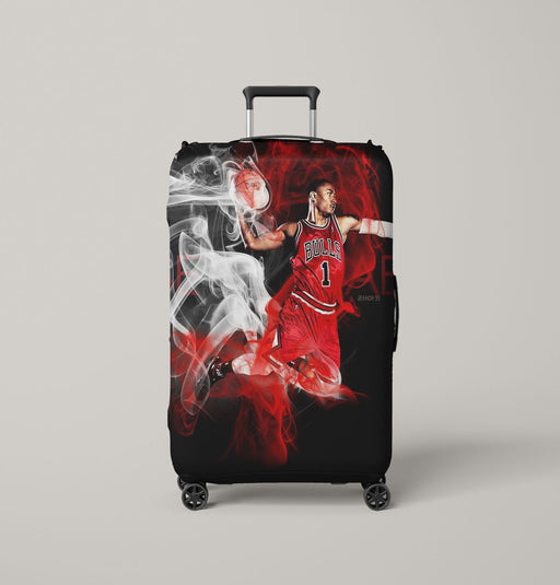 color smoke bulls nba basketball Luggage Covers | Suitcase
