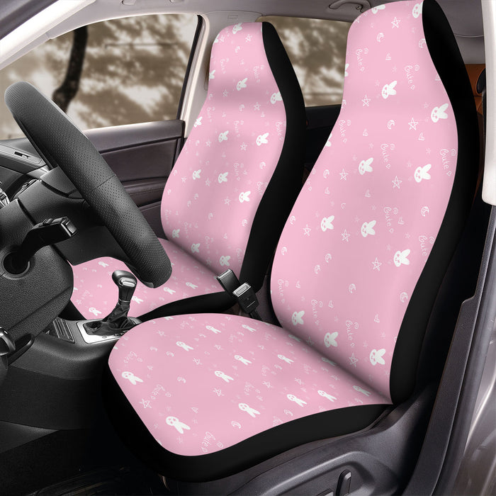 cute rabbit white pattern Car Seat Covers