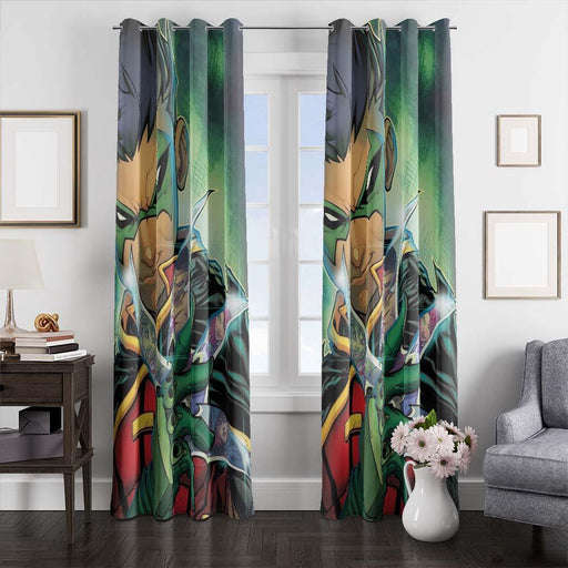 cool robin dc comics window curtains