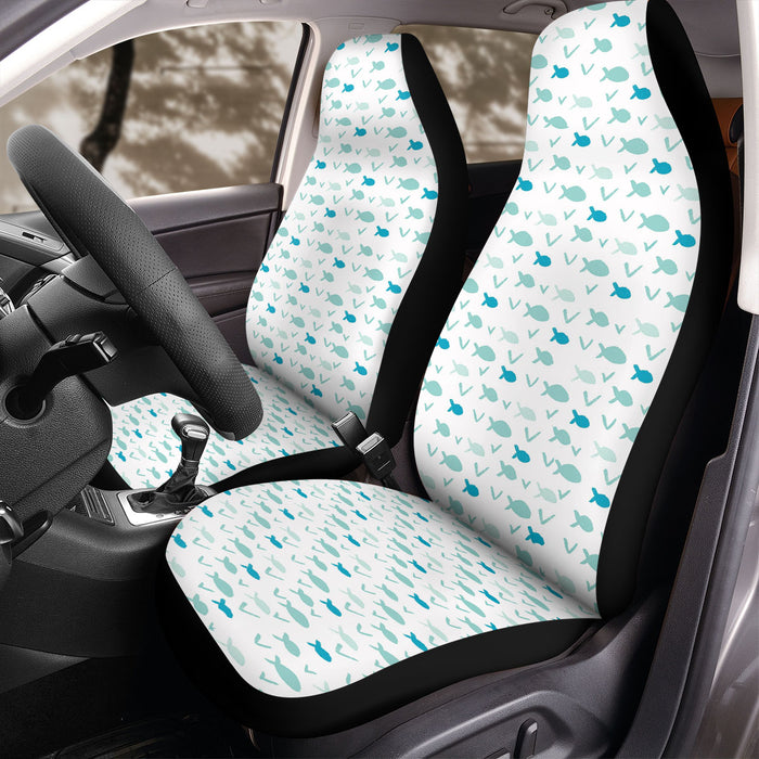 cute whale ocean blue Car Seat Covers