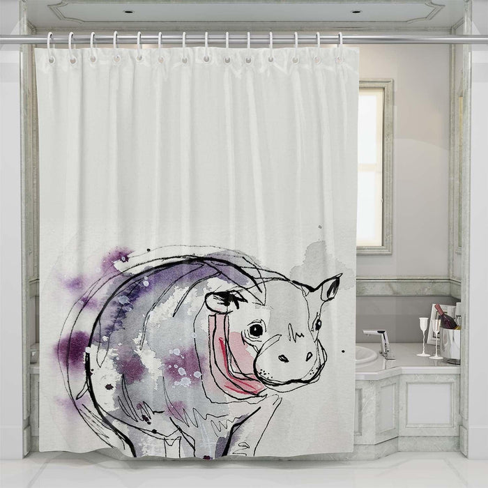 cow line purple shower curtains