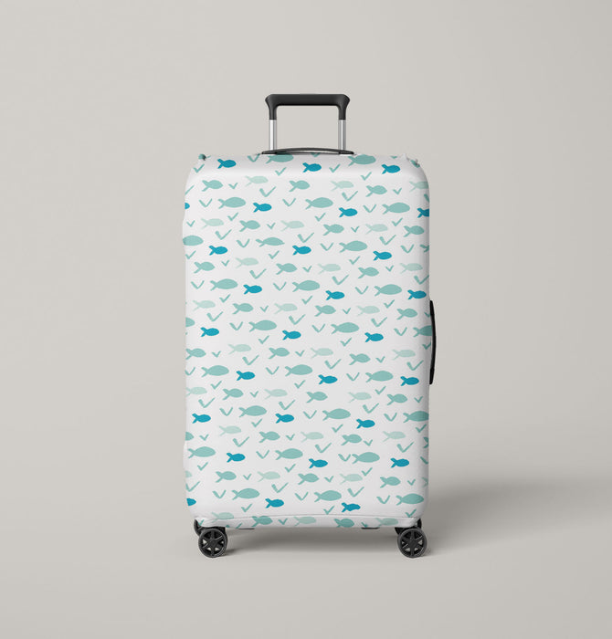 cute whale ocean blue Luggage Cover | suitcase