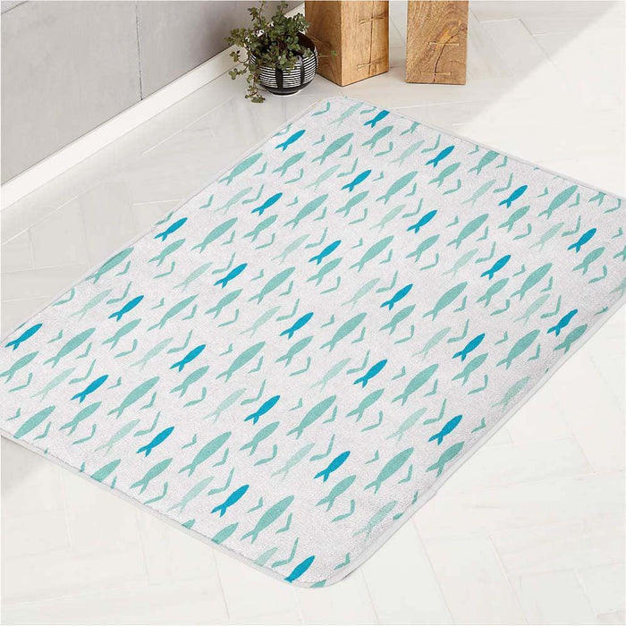 cute whale ocean blue bath rugs