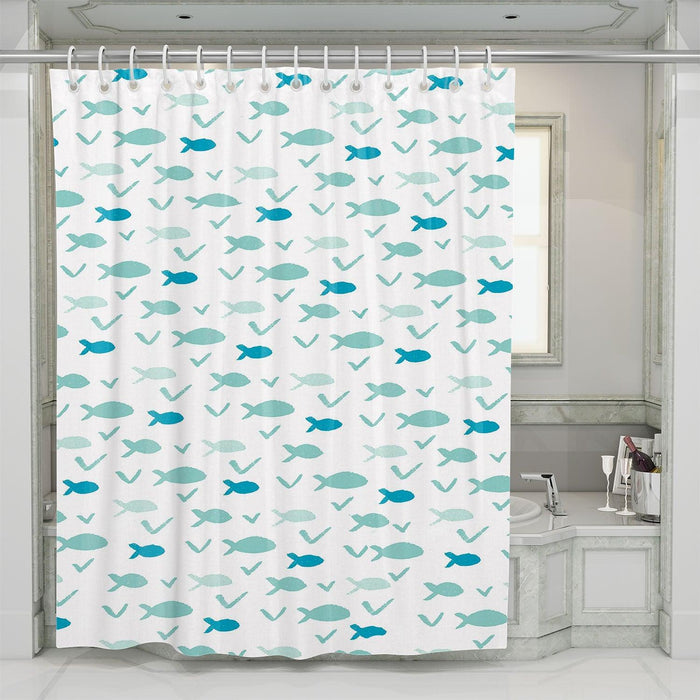 cute whale ocean blue shower curtains