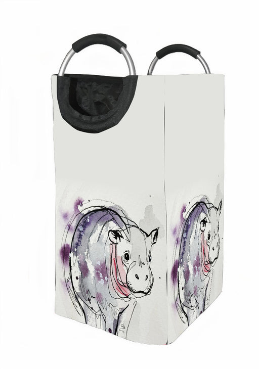 cow line purple Laundry Hamper | Laundry Basket