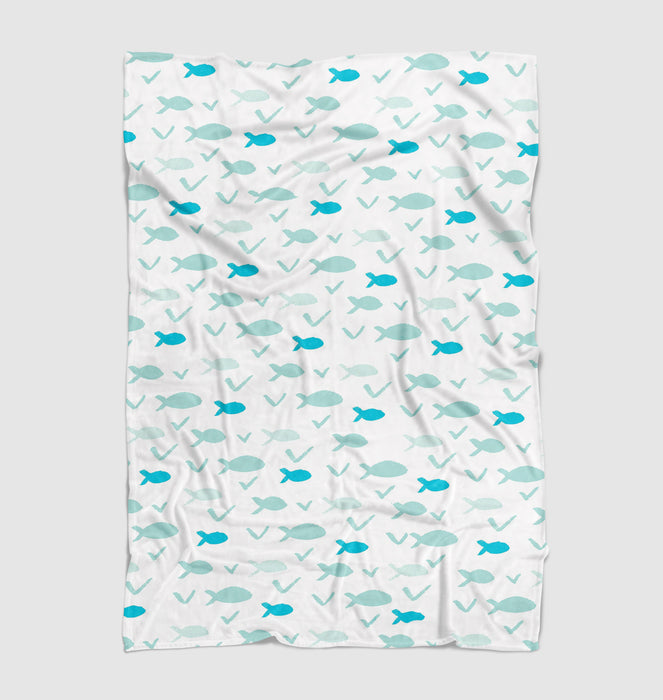 cute whale ocean blue Ultra soft fleece blanket