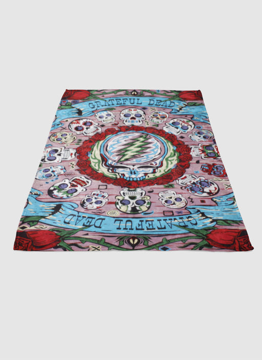 grateful dead band skull soft fleece blanket