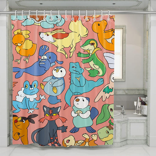 cutest monsters from pokemon shower curtains